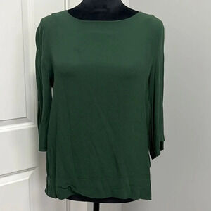 H&M green blouse size M 3/4 length sleeves